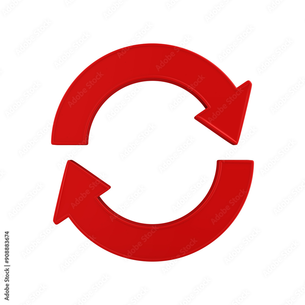 Red arrow on white background. Isolated 3D illustration Red arrow on white background. Isolated 3D illustration