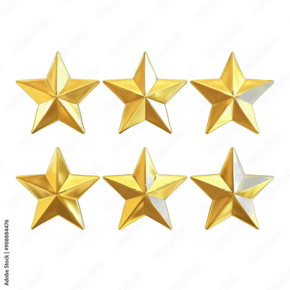 A set of six gold stars are arranged in a row A set of six gold stars are arranged in a row