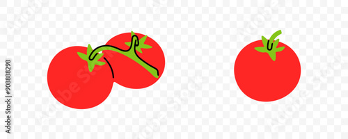 Tomatoes, tomato and love apple, graphic design. Vegetables, fruit, market garden, food and meal, vector design and illustration