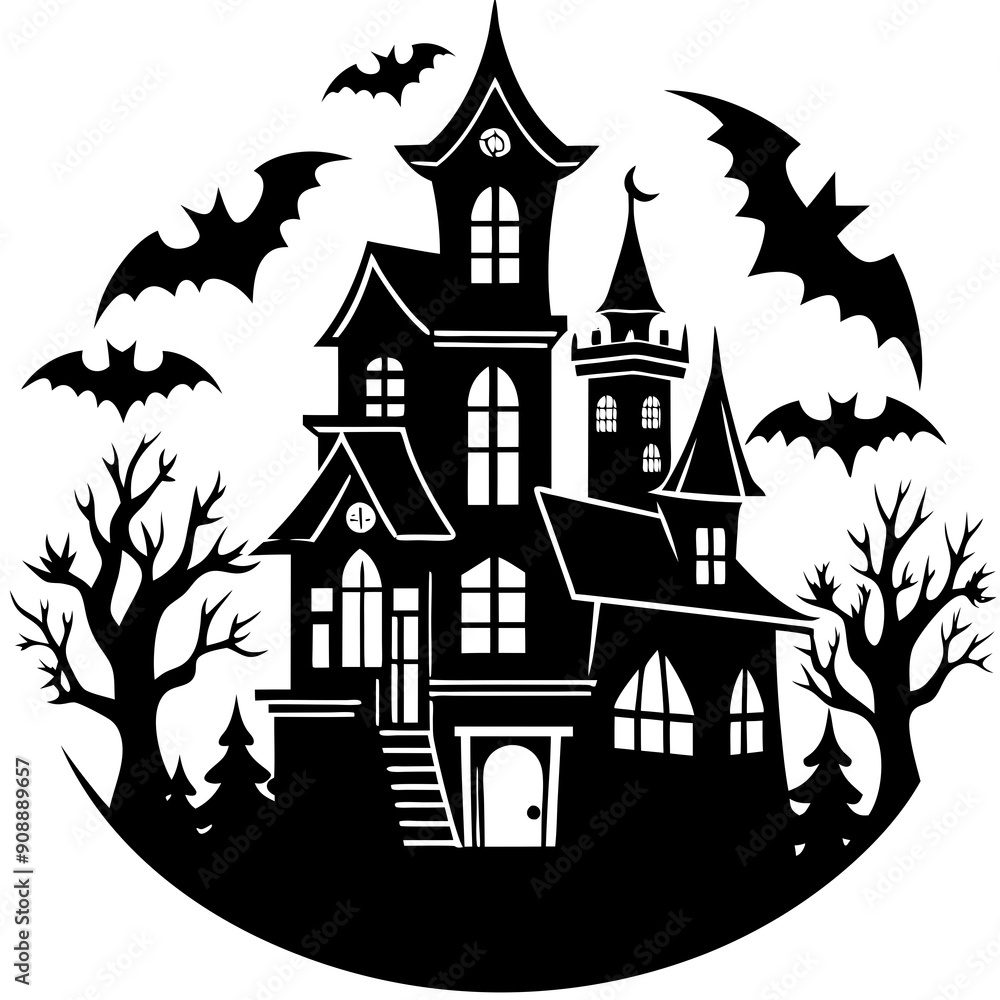 illustration of a halloween house vector svg illustration of a halloween house vector svg