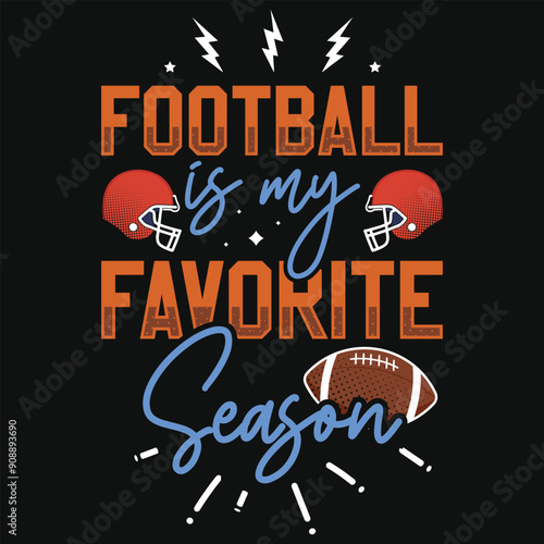 Football is my favorite season rugby playing typography tshirt design