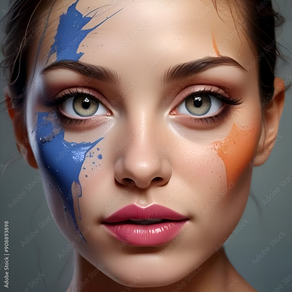 Hyper-realistic paint of a woman Hyper-realistic paint of a woman