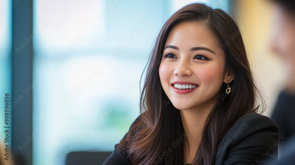 Smiling Businesswoman in Professional Setting