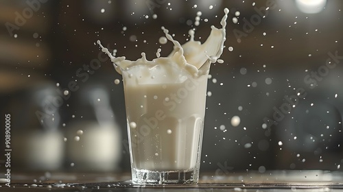 Milk Splashing Out of a Glass