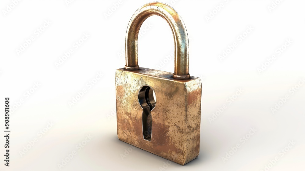 Lock, icon 3d art design illustration on a light background. Lock, icon 3d art design illustration on a light background.
