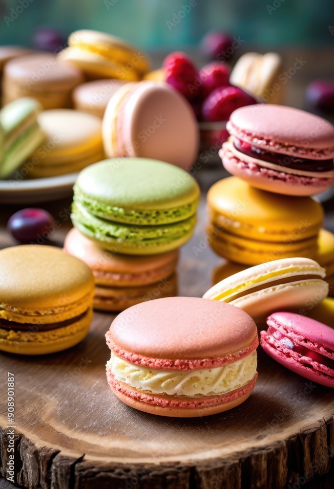 artfully crafted pastries displayed soft focus background highlighting their delicate features colors, pastry, dessert, food, arrangement, sweet, treat artfully crafted pastries displayed soft focus background highlighting their delicate features colors, pastry, dessert, food, arrangement, sweet, treat