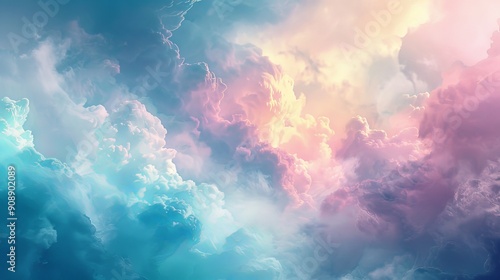 Abstract cloud texture with soft shapes and pastel hues