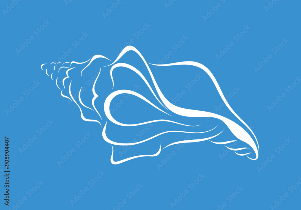 Obraz premium Shell logo. Isolated shell on white background