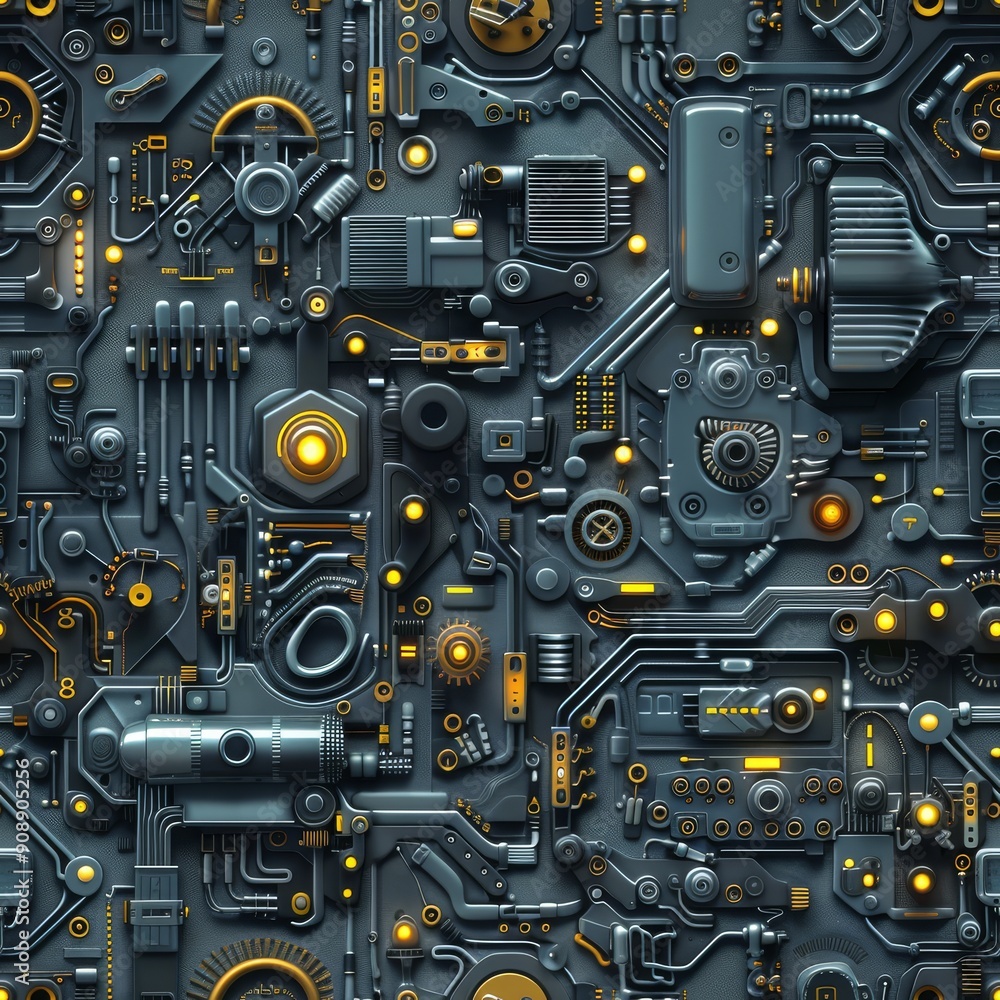 Fototapeta premium Technology seamless pattern.