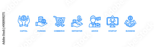 Angel investor banner web icon vector illustration concept of business angel, informal investor, investment founder with icon of capital, funding, commerce, depositor, advice, startup and business