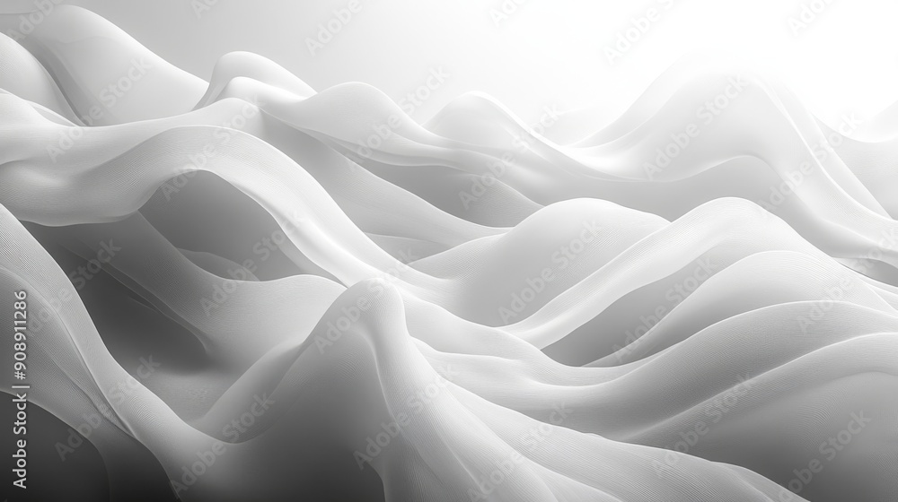 Obraz premium Abstract White Wavy Fabric Texture Background