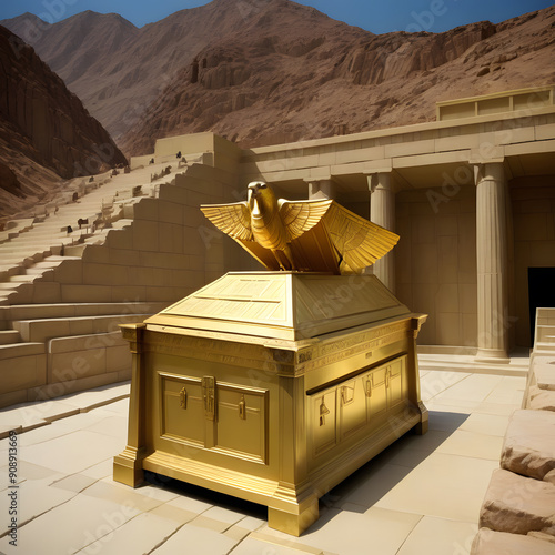 The Holy Ark of the Covenant of the Bible, ai-generatet photo