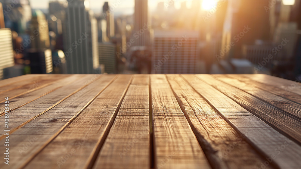 Rustic Pine Table Top Overlooking Blurred Urban Cityscape
Rustic Pine Table Top Overlooking Blurred Urban Cityscape