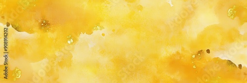 Abstract Watercolor Background with Golden Glitter