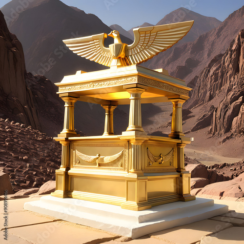 The Holy Ark of the Covenant of the Bible, ai-generatet photo