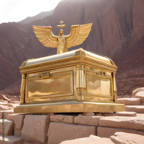 The Holy Ark of the Covenant of the Bible, ai-generatet photo