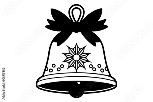 Christmas jingle bells isolated doodle icon,Christmas decorations