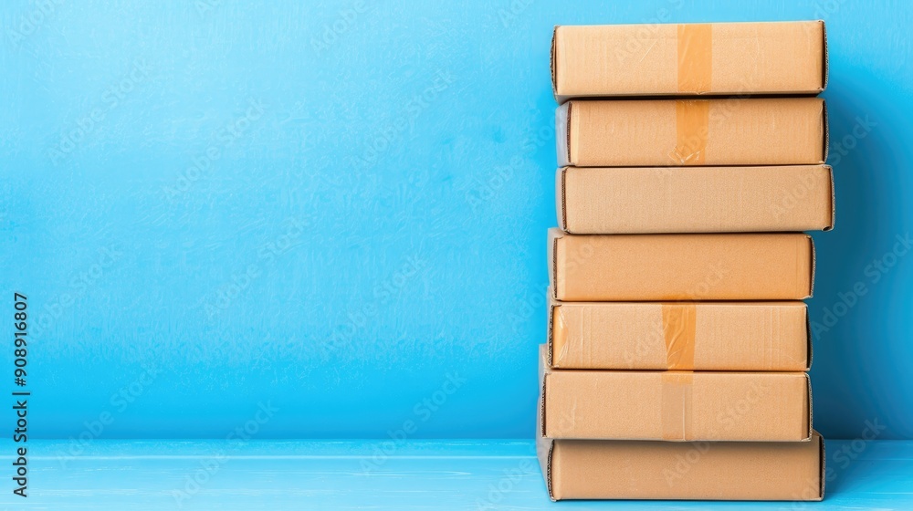 A neatly stacked pile of cardboard boxes on a plain background, symbolizing moving or storage organization. A neatly stacked pile of cardboard boxes on a plain background, symbolizing moving or storage organization.