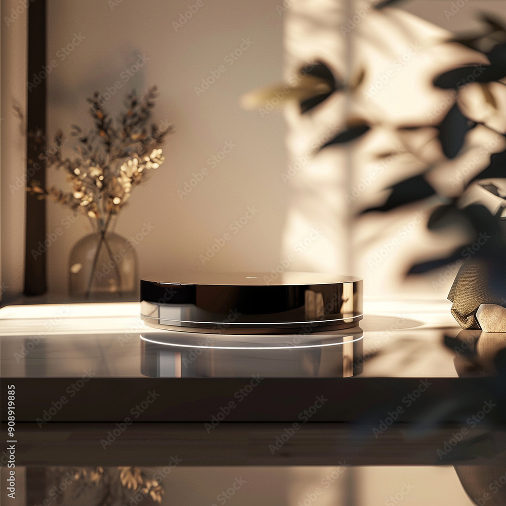 Obraz premium interior of a modern house with close up product display podium