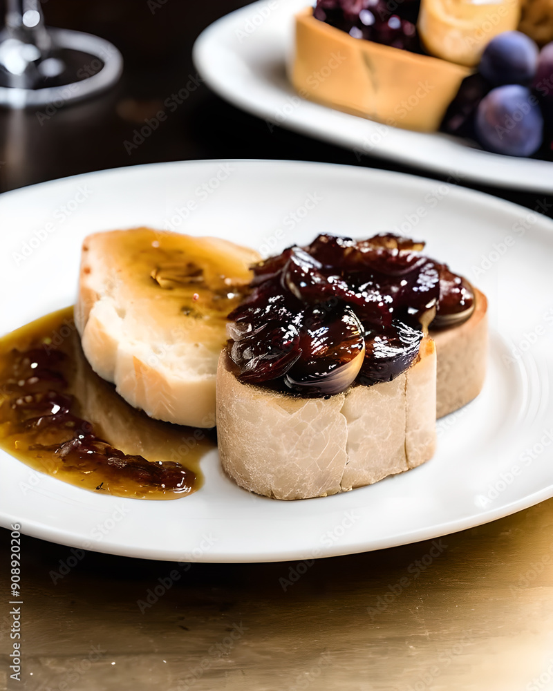Lavish foie gras pâté served with toasted brioche and fig jam Lavish foie gras pâté served with toasted brioche and fig jam