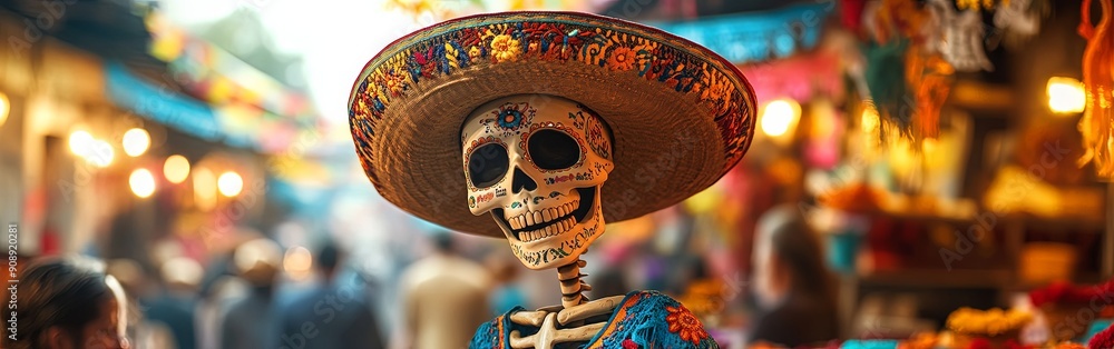 Vibrant Dia de los Muertos Festival Scene Vibrant Dia de los Muertos Festival Scene