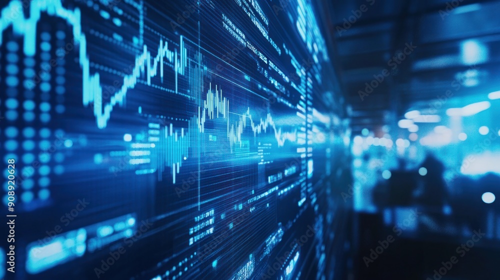 Blue Data Visualization with Line Graphs and Numbers Blue Data Visualization with Line Graphs and Numbers