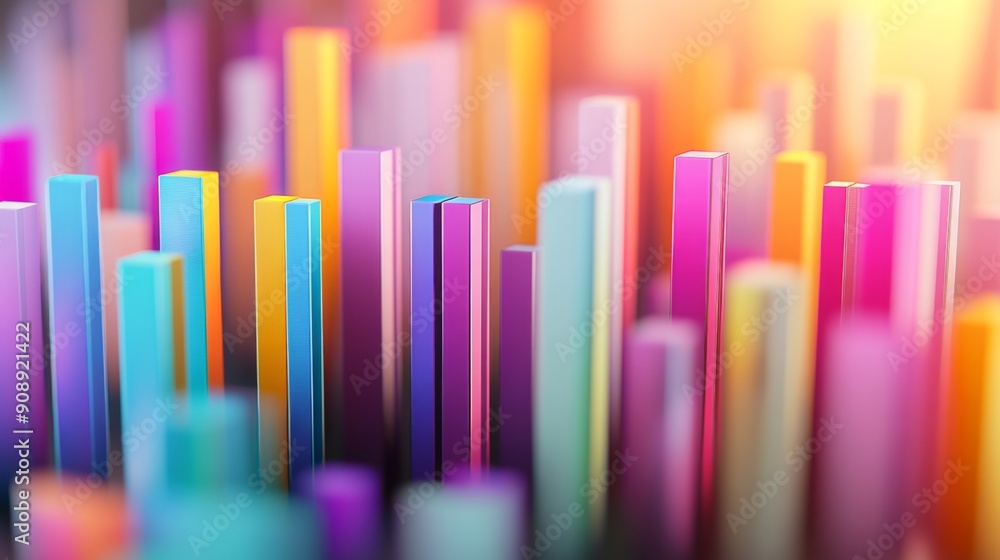 Abstract 3D financial graph with colorful bars and lines, showcasing financial trends. Abstract 3D financial graph with colorful bars and lines, showcasing financial trends.
