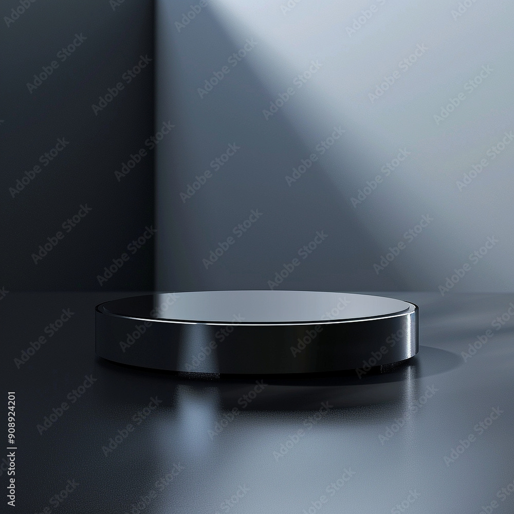 interior of a modern house with close up product display podium