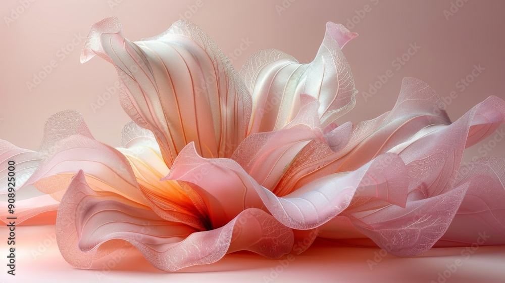 beautiful peach colored flower petal with a pink background beautiful peach colored flower petal with a pink background