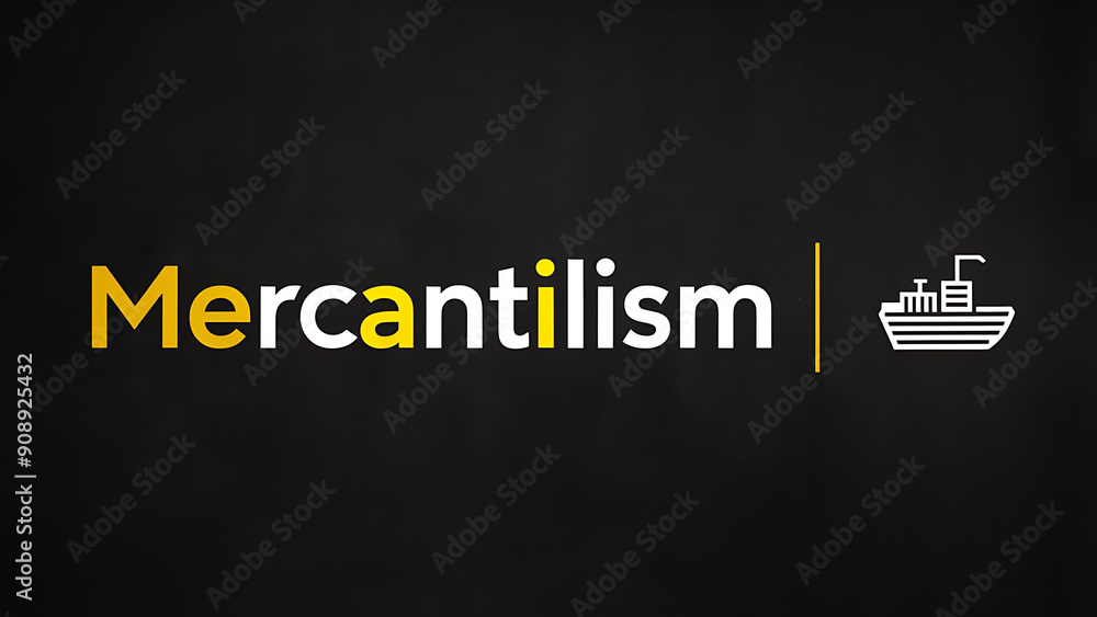 Obraz premium Illustration of the word mercantilism
