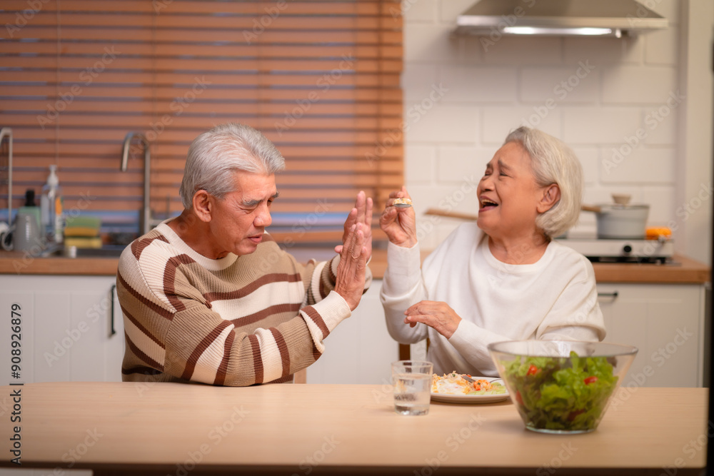 Senior Love and Healthy Living: Elderly Couple Shares Care and Happiness Together in Retirement, Lifestyle Filled with Family, Healthy Food, and Joyful Meals Senior Love and Healthy Living: Elderly Couple Shares Care and Happiness Together in Retirement, Lifestyle Filled with Family, Healthy Food, and Joyful Meals