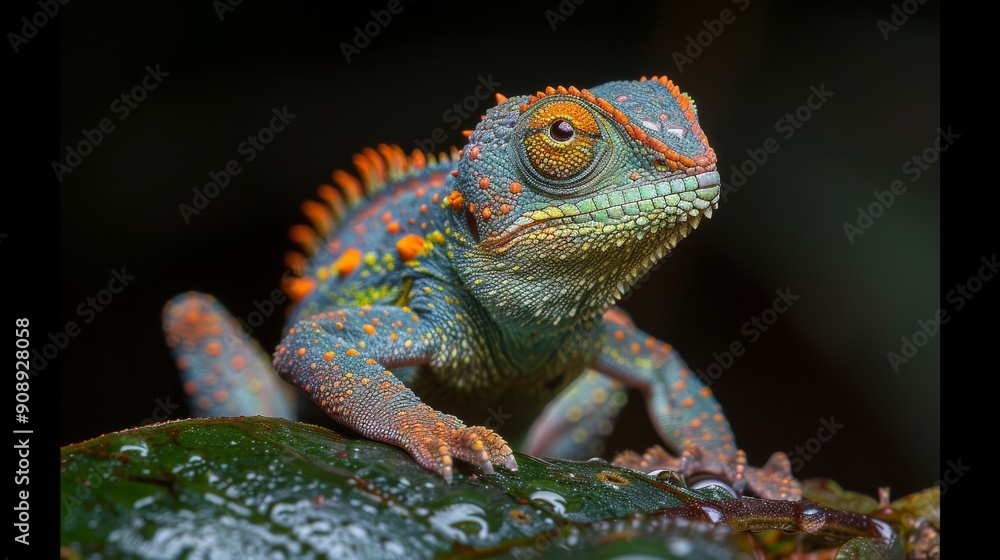 Obraz premium chameleon on a branch forest
