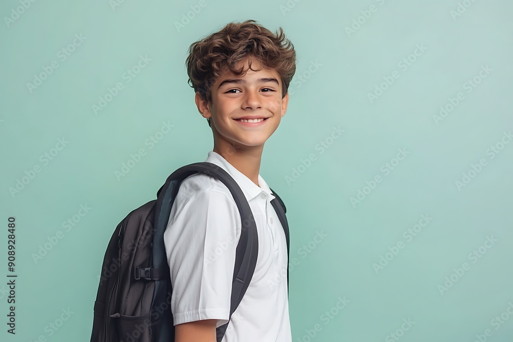 Smiling Student With Backpack Ready For School Smiling Student With Backpack Ready For School