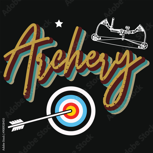 Archery typography tshirt design