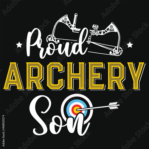 Proud archery son typographic tshirt design
