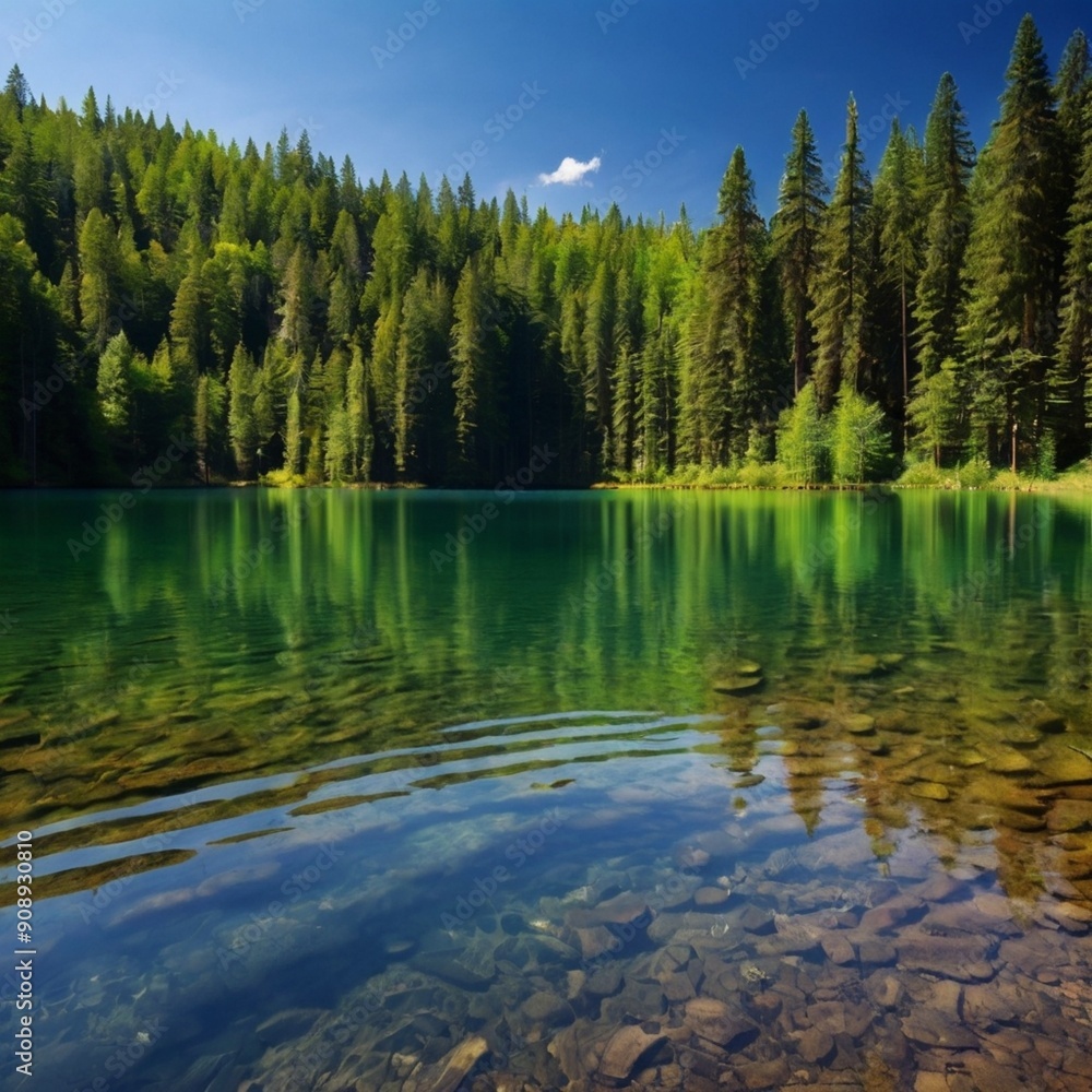 Fototapeta premium lake in the forest