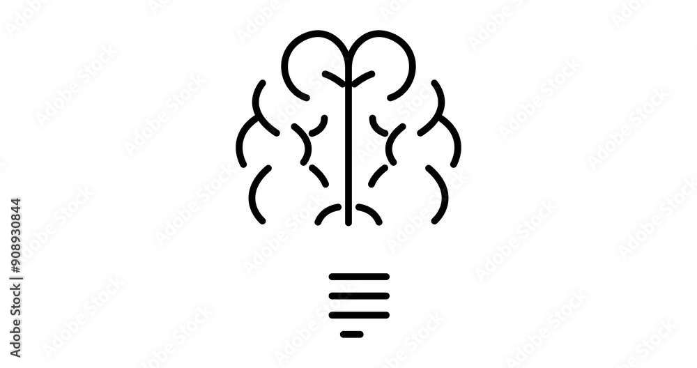 Ai brain bulb animated outline icon on white background. Artificial intelligence 4k motion design animation for web, mobile and ui design Ai brain bulb animated outline icon on white background. Artificial intelligence 4k motion design animation for web, mobile and ui design