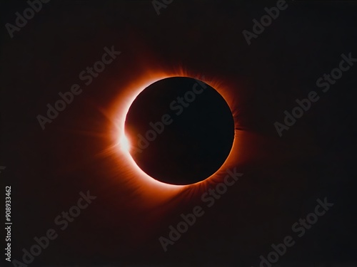 Obraz na płótnie High quality image of red eclipse in the dark sky, space and astronomy concept, dark with red theme w salonie