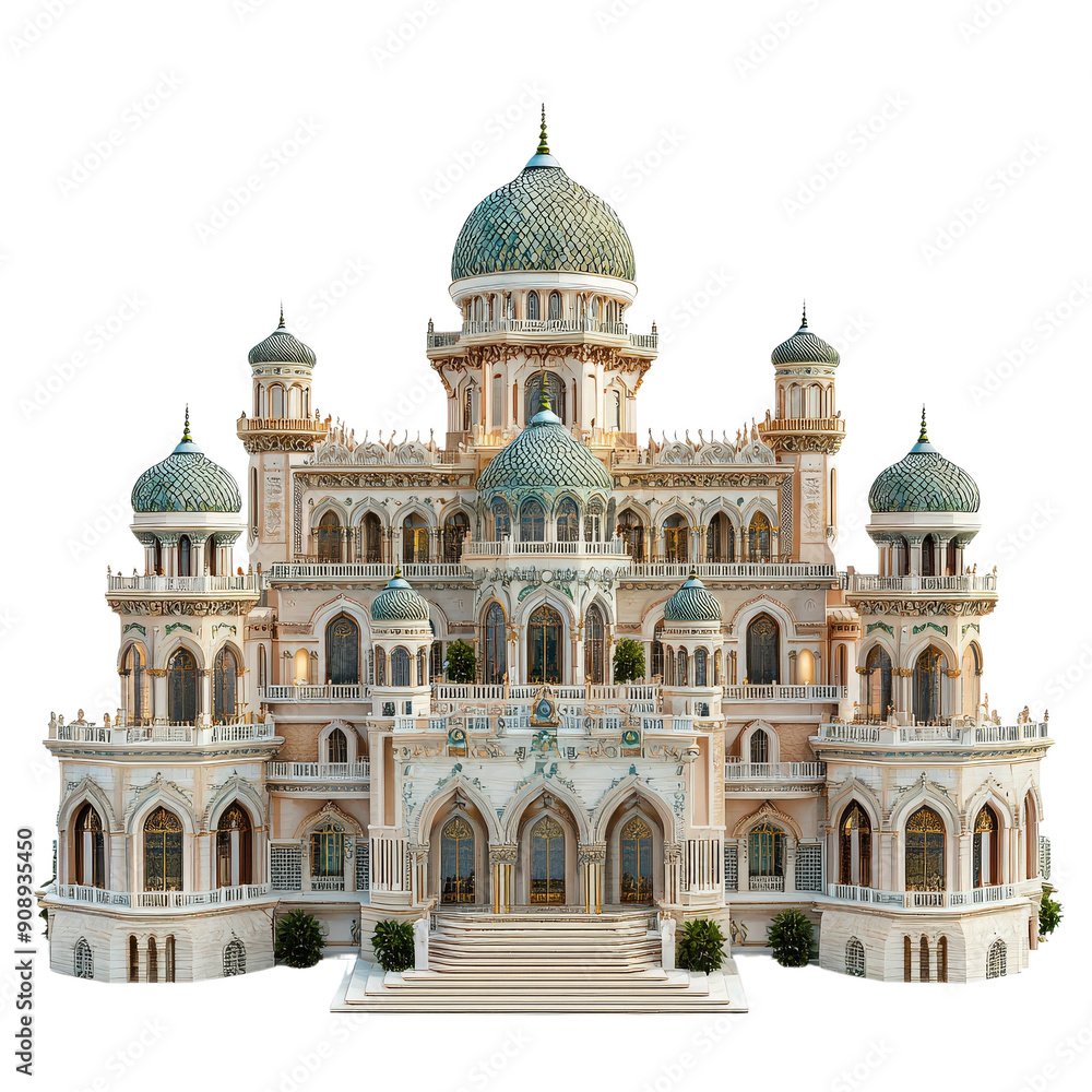 Fototapeta premium A magnificent architectural masterpiece featuring intricate designs and elegant domes, capturing the beauty of historic elegance.