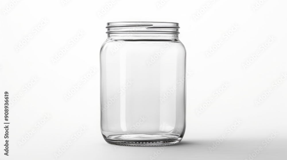 Glass jar isolated on white background. Neural network ai generated art Glass jar isolated on white background. Neural network ai generated art