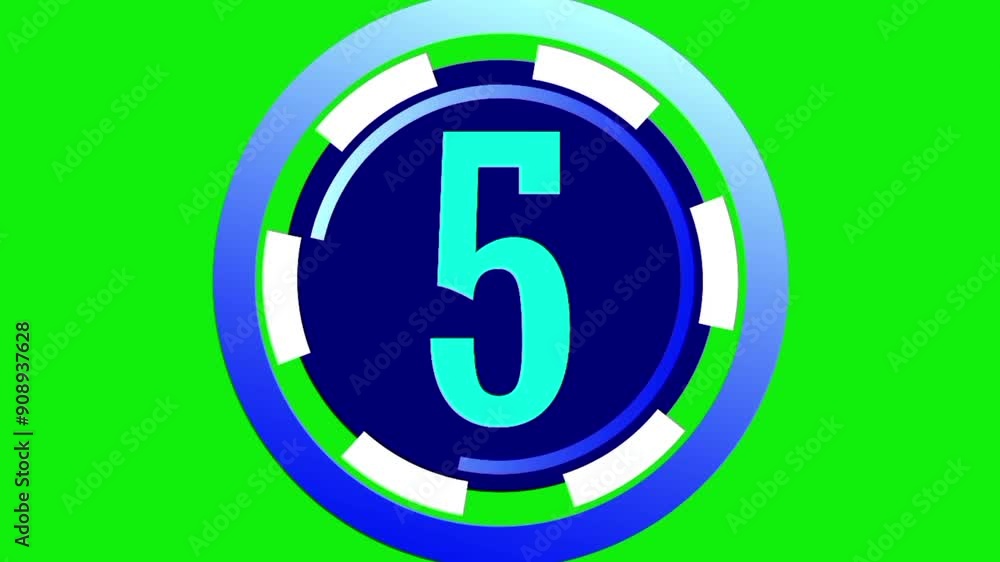 ten seconds to one futuristic digital modern countdown timer with rotating colorful circles. green screen. ten seconds to one futuristic digital modern countdown timer with rotating colorful circles. green screen.