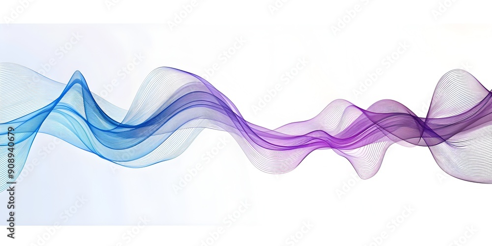 Abstract wavy line vector background with blue and purple lines isolated on a white background, gradient sound waves in an audio visual art design element for a poster or banner template, web elements Abstract wavy line vector background with blue and purple lines isolated on a white background, gradient sound waves in an audio visual art design element for a poster or banner template, web elements