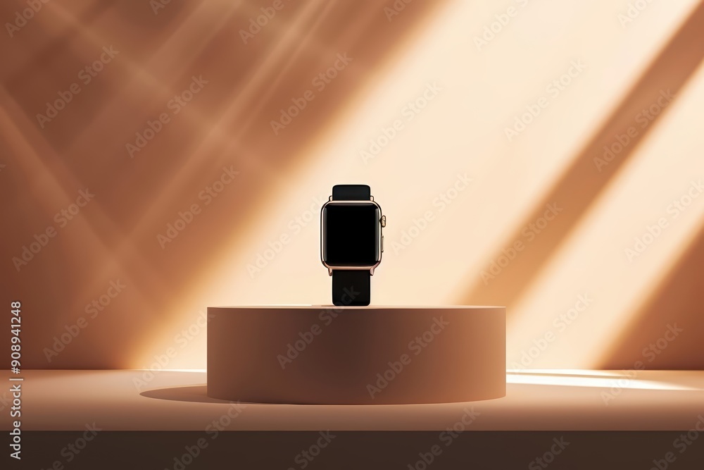 Minimal platform for product presentation featuring an empty podium Minimal platform for product presentation featuring an empty podium