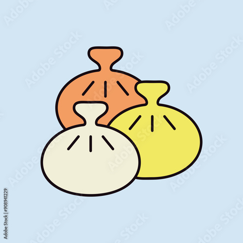 Khinkali vector icon. Fast food sign