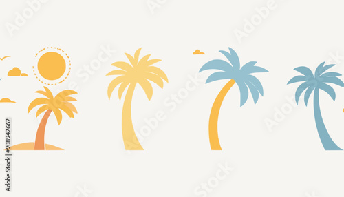 summer background with palm trees