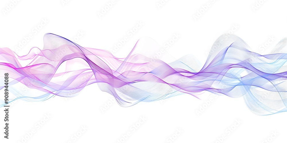 Blue and purple wavy line vector background design element isolated on white, sound wave with space for text or logo. Vector illustration of a sound wave with space for text or logo. Detailed illustra Blue and purple wavy line vector background design element isolated on white, sound wave with space for text or logo. Vector illustration of a sound wave with space for text or logo. Detailed illustra