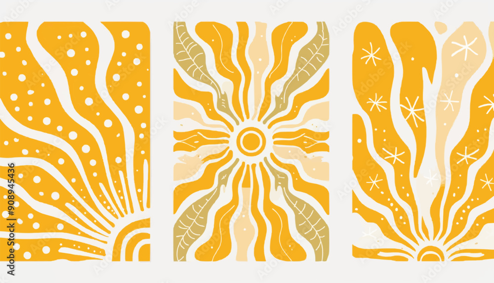 Vertical retro groovy background with bright sunburst in style 60s, 70s. Trendy colorful graphic print. Vector illustration Vertical retro groovy background with bright sunburst in style 60s, 70s. Trendy colorful graphic print. Vector illustration