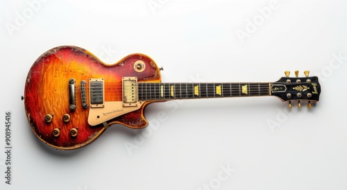 Vintage Les Paul Guitar with Worn Finish
