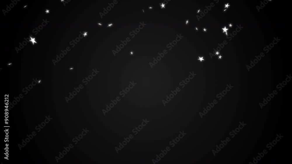 Glowing silver stars falling straight from the night sky. Black gradient background. For Christmas, Happy Holidays and season's greetings. Glowing silver stars falling straight from the night sky. Black gradient background. For Christmas, Happy Holidays and season's greetings.
