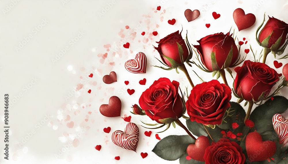 red roses and heart red roses and heart